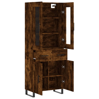 Highboard Räuchereiche 69,5x34x180 cm Holzwerkstoff