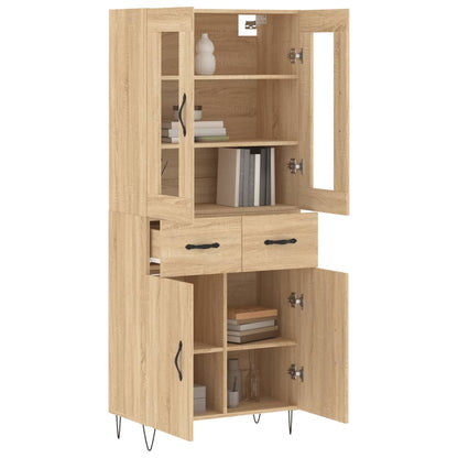 Highboard Sonoma-Eiche 69,5x34x180 cm Holzwerkstoff