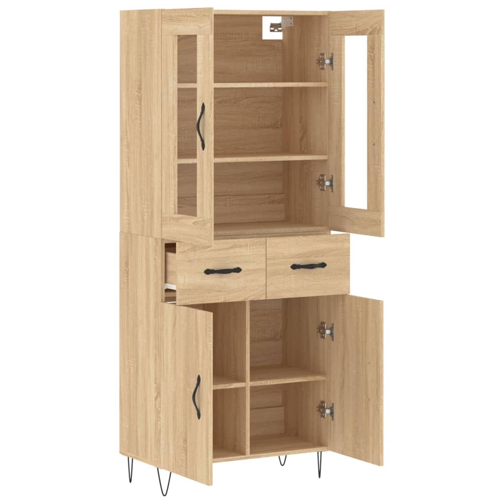 Highboard Sonoma-Eiche 69,5x34x180 cm Holzwerkstoff