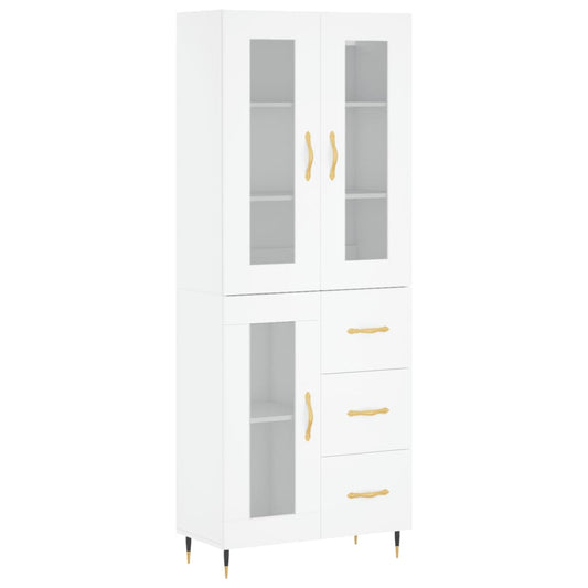 Highboard Weiß 69,5x34x180 cm Holzwerkstoff