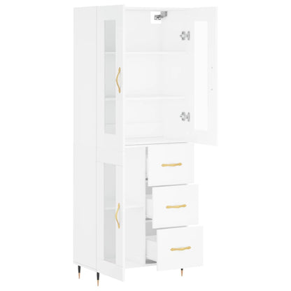 Highboard Weiß 69,5x34x180 cm Holzwerkstoff