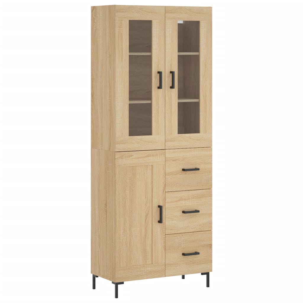 Highboard Sonoma-Eiche 69,5x34x180 cm Holzwerkstoff