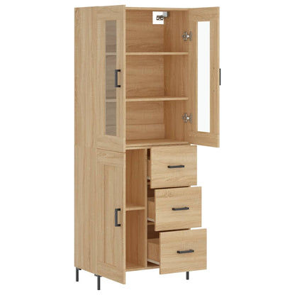 Highboard Sonoma-Eiche 69,5x34x180 cm Holzwerkstoff