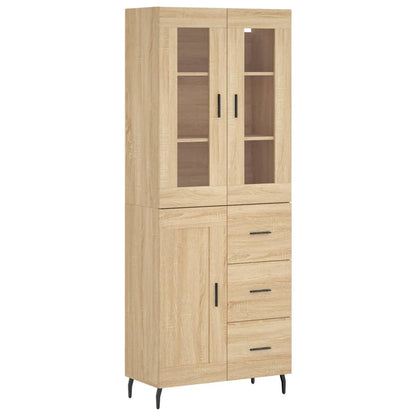 Highboard Sonoma-Eiche 69,5x34x180 cm Holzwerkstoff