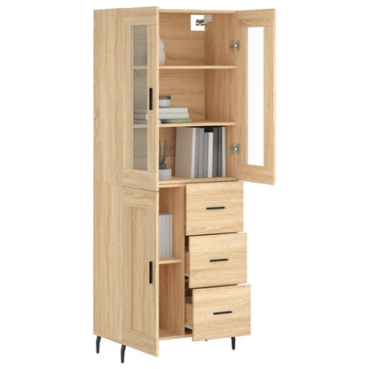Highboard Sonoma-Eiche 69,5x34x180 cm Holzwerkstoff