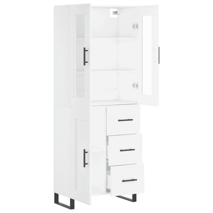 Highboard Weiß 69,5x34x180 cm Holzwerkstoff