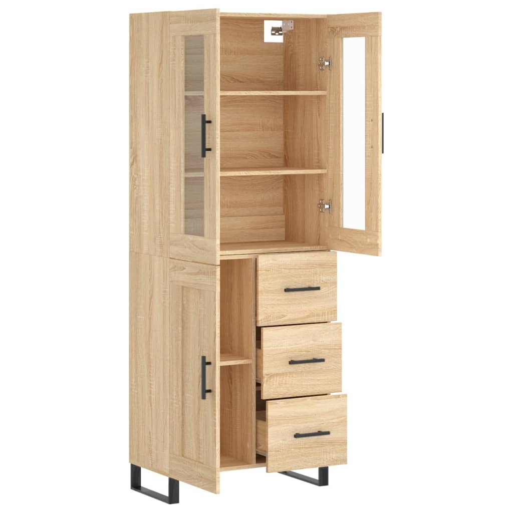 Highboard Sonoma-Eiche 69,5x34x180 cm Holzwerkstoff