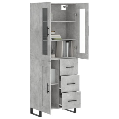 Highboard Betongrau 69,5x34x180 cm Holzwerkstoff