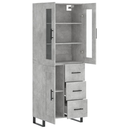 Highboard Betongrau 69,5x34x180 cm Holzwerkstoff
