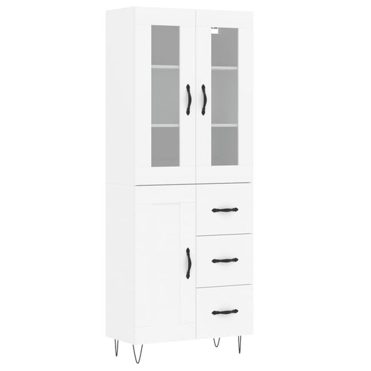 Highboard Weiß 69,5x34x180 cm Holzwerkstoff