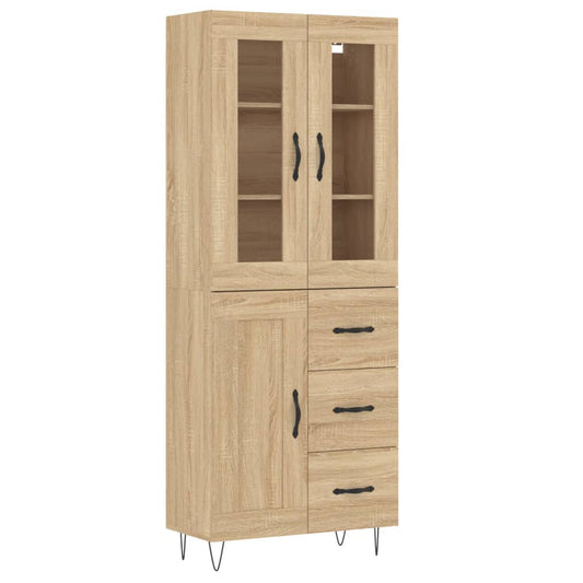 Highboard Sonoma-Eiche 69,5x34x180 cm Holzwerkstoff