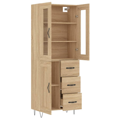 Highboard Sonoma-Eiche 69,5x34x180 cm Holzwerkstoff