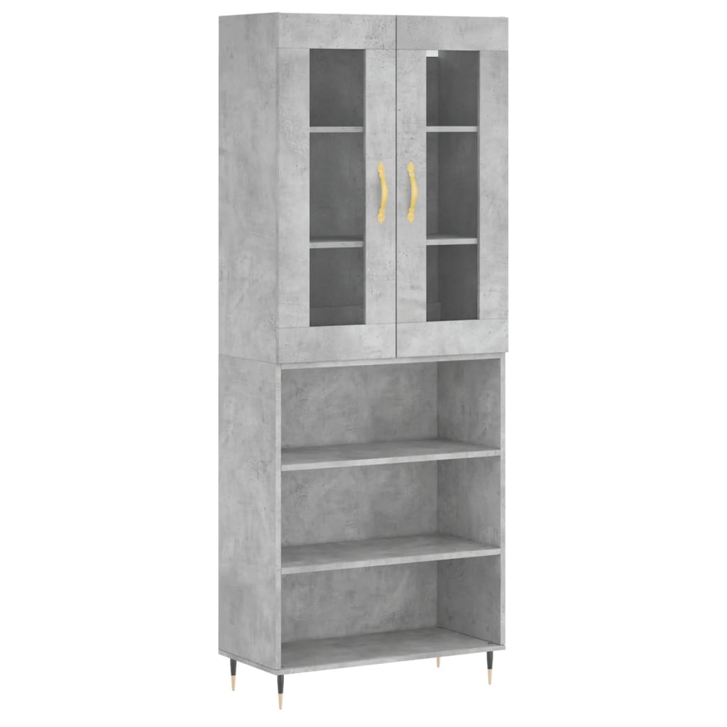 Highboard Beton Grå 69,5x34x180 cm Træmateriale