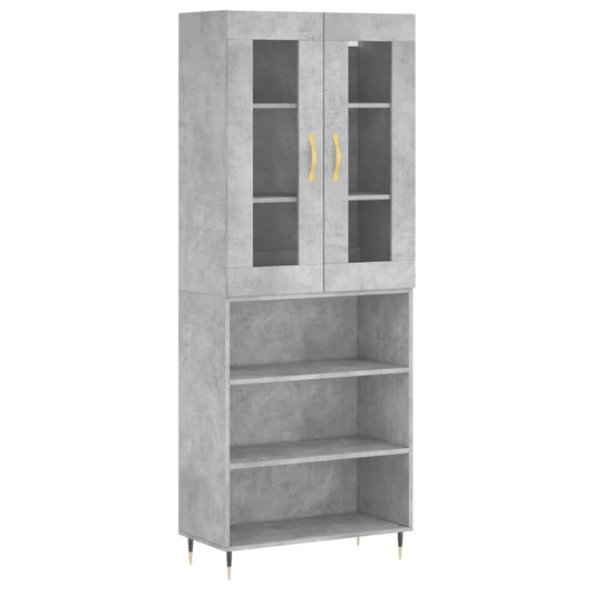 Highboard Beton Grå 69,5x34x180 cm Træmateriale