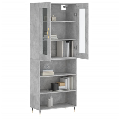 Highboard Beton Grå 69,5x34x180 cm Træmateriale