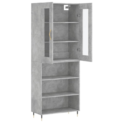 Highboard Beton Grå 69,5x34x180 cm Træmateriale