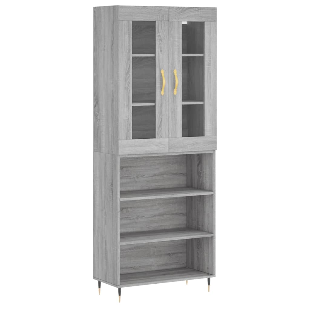 Highboard Grå Sonoma 69,5x34x180 cm Træmateriale
