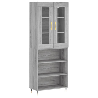 Highboard Grå Sonoma 69,5x34x180 cm Træmateriale