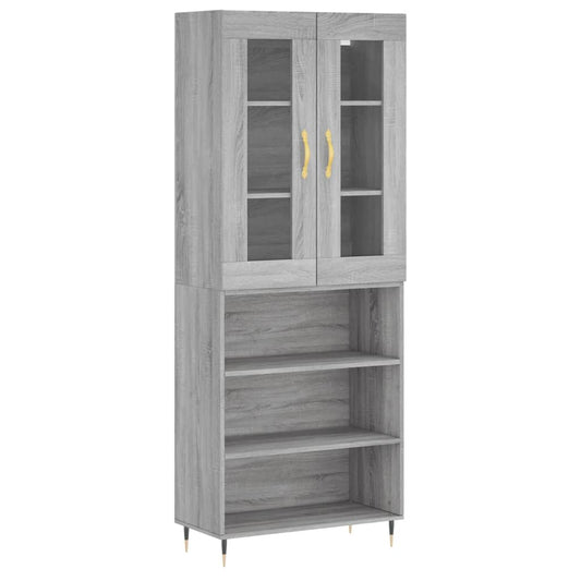 Highboard Grå Sonoma 69,5x34x180 cm Træmateriale
