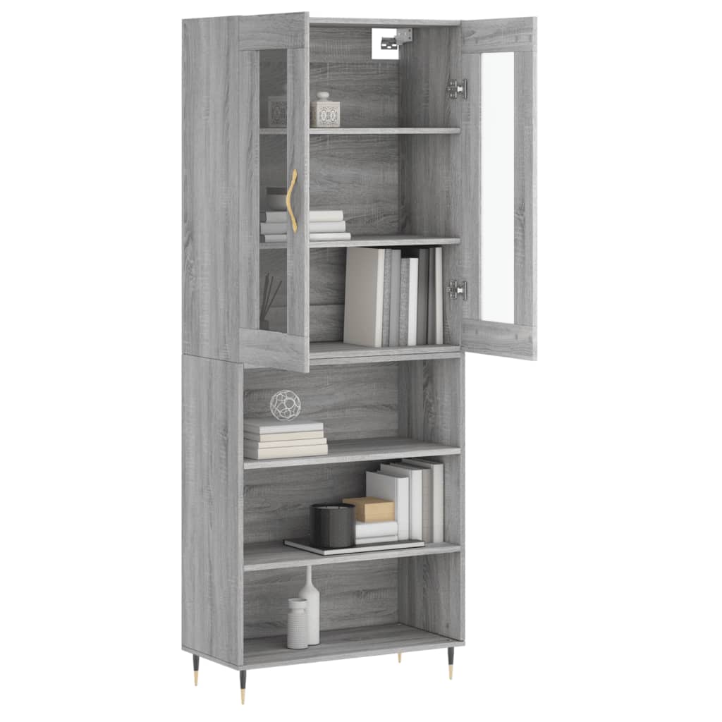 Highboard Grå Sonoma 69,5x34x180 cm Træmateriale
