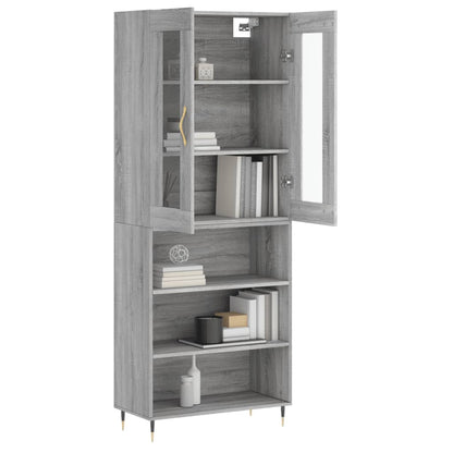 Highboard Grå Sonoma 69,5x34x180 cm Træmateriale