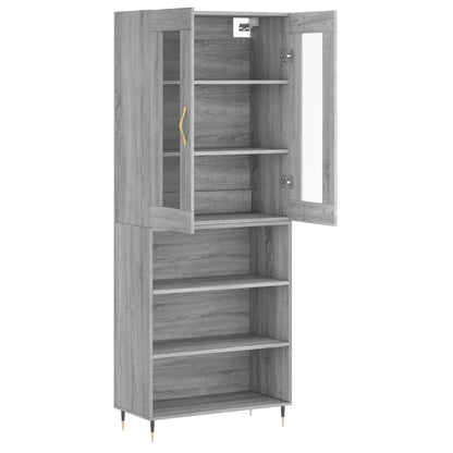 Highboard Grå Sonoma 69,5x34x180 cm Træmateriale