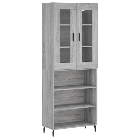 Highboard Grå Sonoma 69,5x34x180 cm Træmateriale