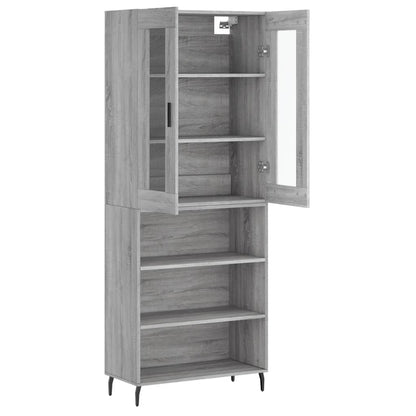Highboard Grå Sonoma 69,5x34x180 cm Træmateriale