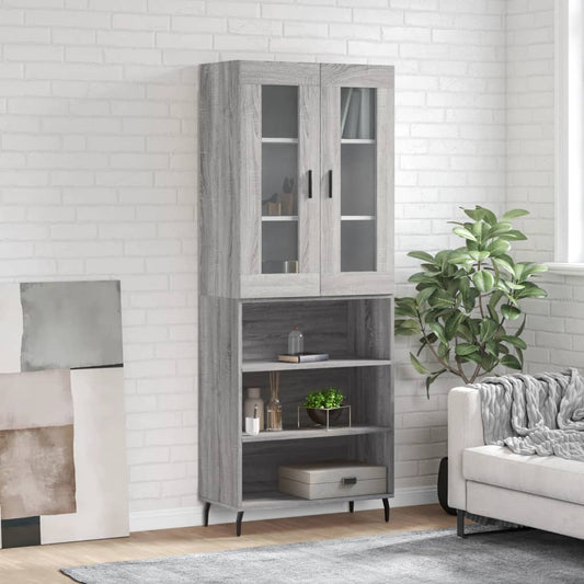 Highboard Grå Sonoma 69,5x34x180 cm Træmateriale
