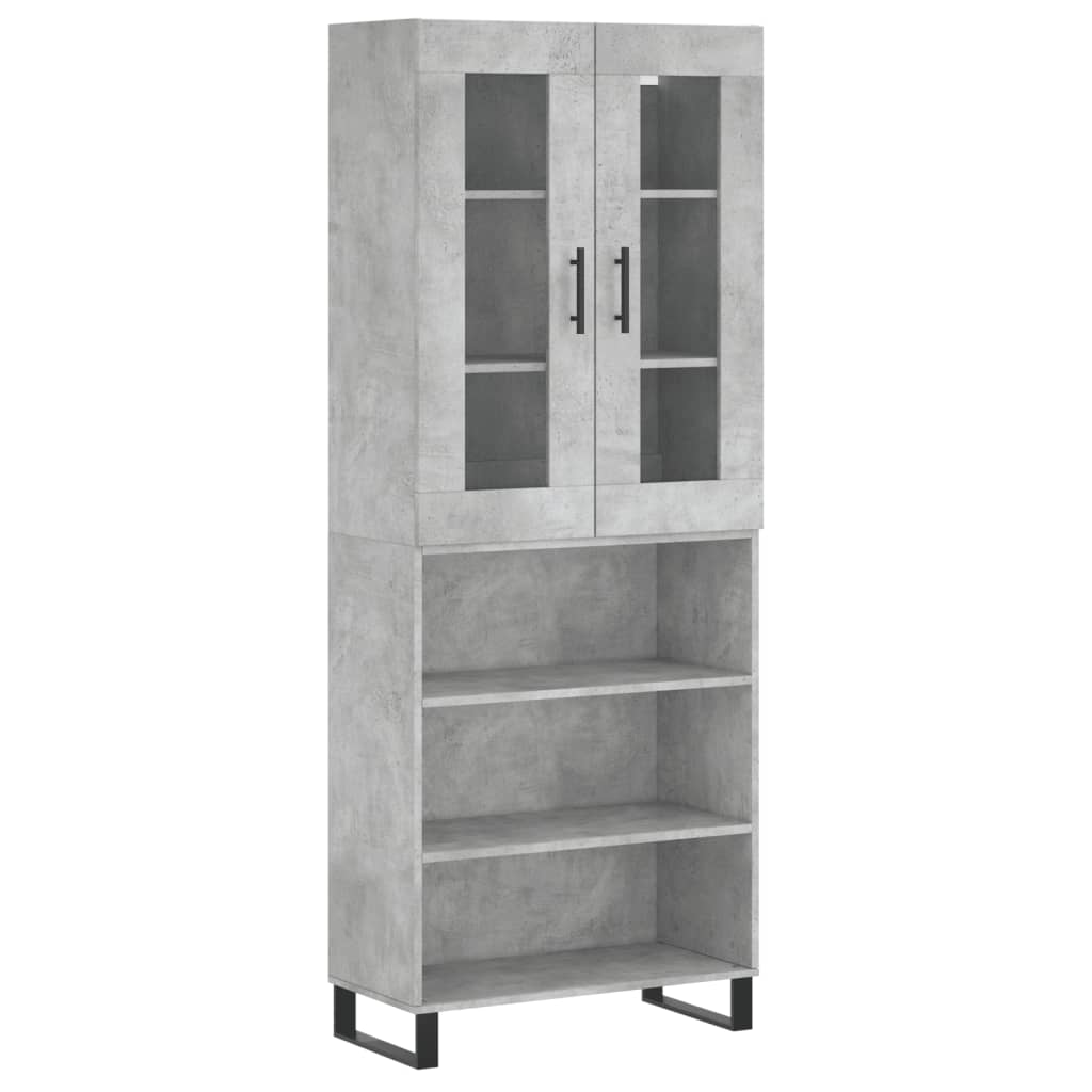 Highboard Beton Grå 69,5x34x180 cm Træmateriale