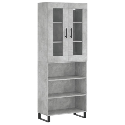 Highboard Beton Grå 69,5x34x180 cm Træmateriale