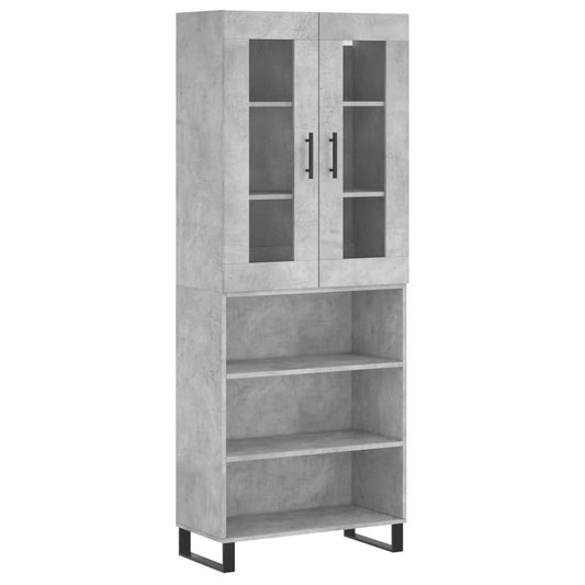 Highboard Beton Grå 69,5x34x180 cm Træmateriale