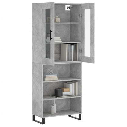 Highboard Beton Grå 69,5x34x180 cm Træmateriale