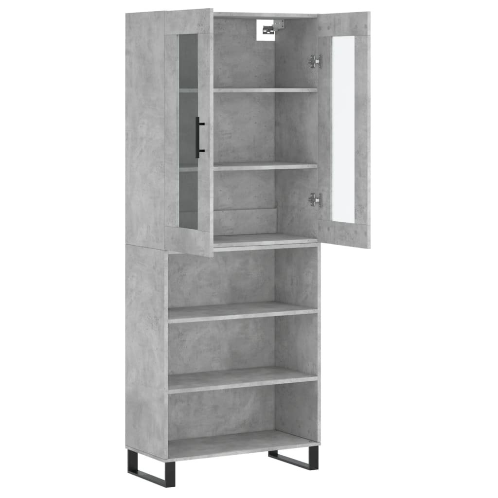 Highboard Beton Grå 69,5x34x180 cm Træmateriale