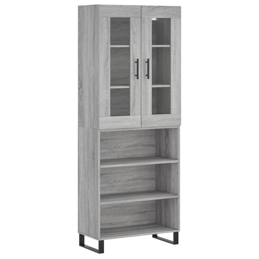 Highboard Grå Sonoma 69,5x34x180 cm Træmateriale