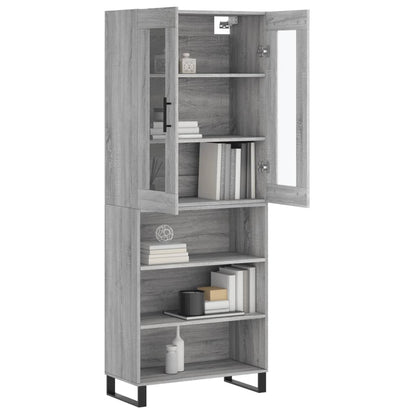 Highboard Grå Sonoma 69,5x34x180 cm Træmateriale