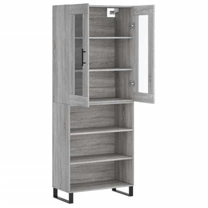 Highboard Grå Sonoma 69,5x34x180 cm Træmateriale