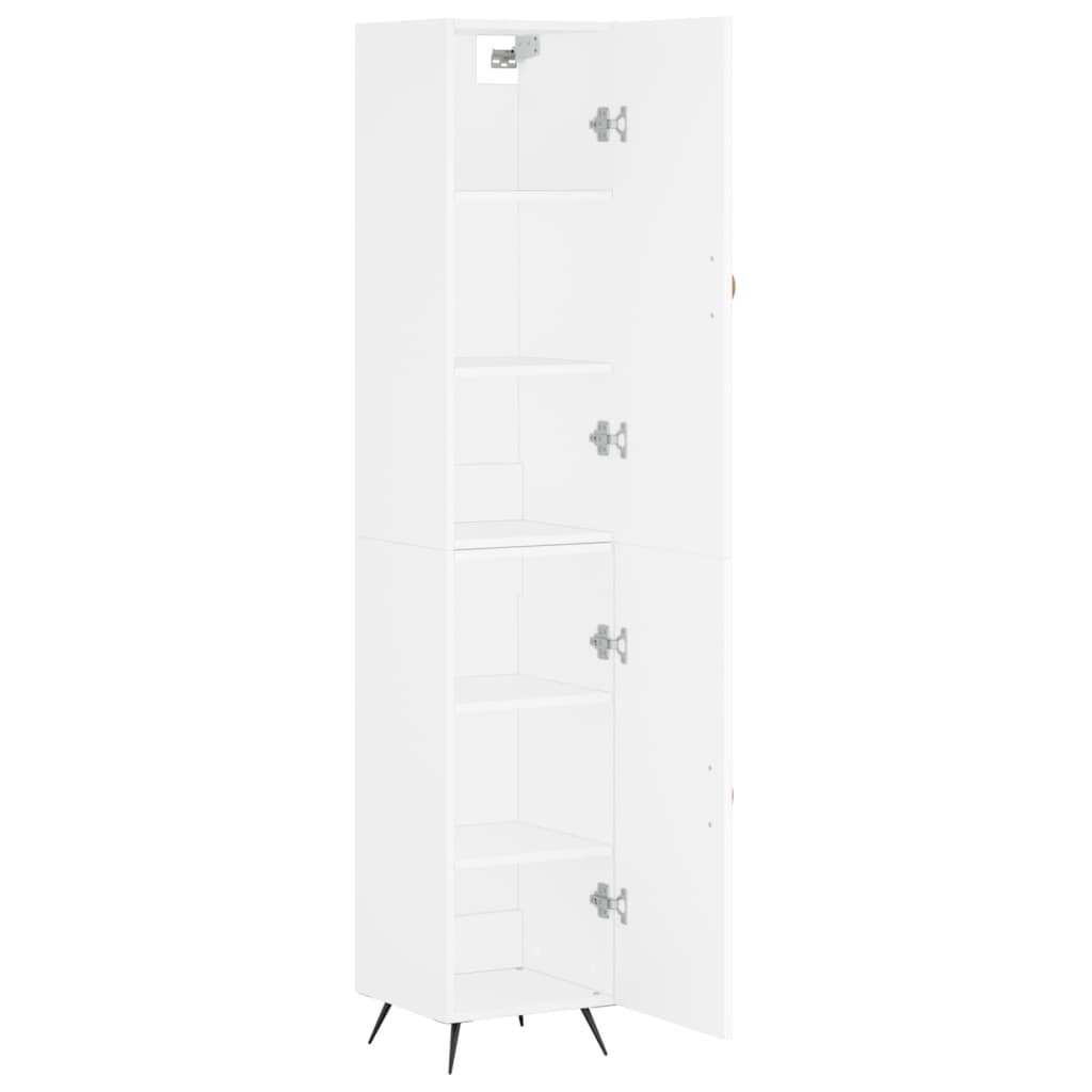 Highboard Hvid 34,5x34x180 cm Træmateriale