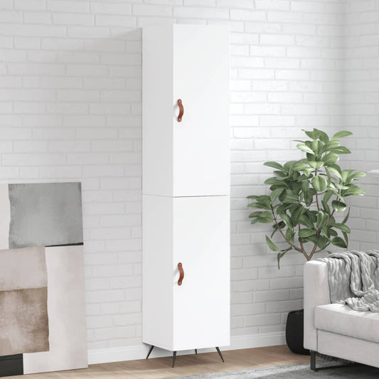 Highboard Hvid 34,5x34x180 cm Træmateriale