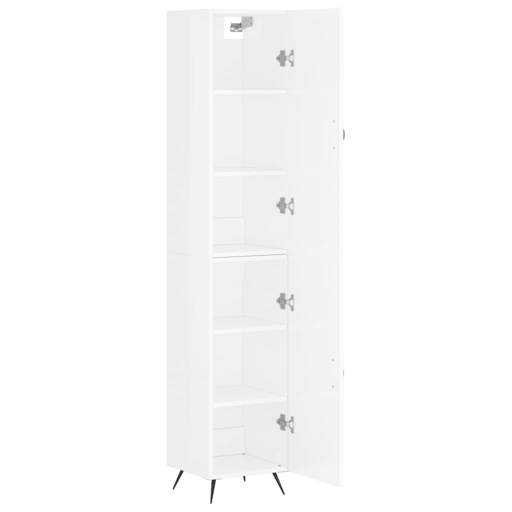 Highboard Hochglanz-Weiß 34,5x34x180 cm Holzwerkstoff