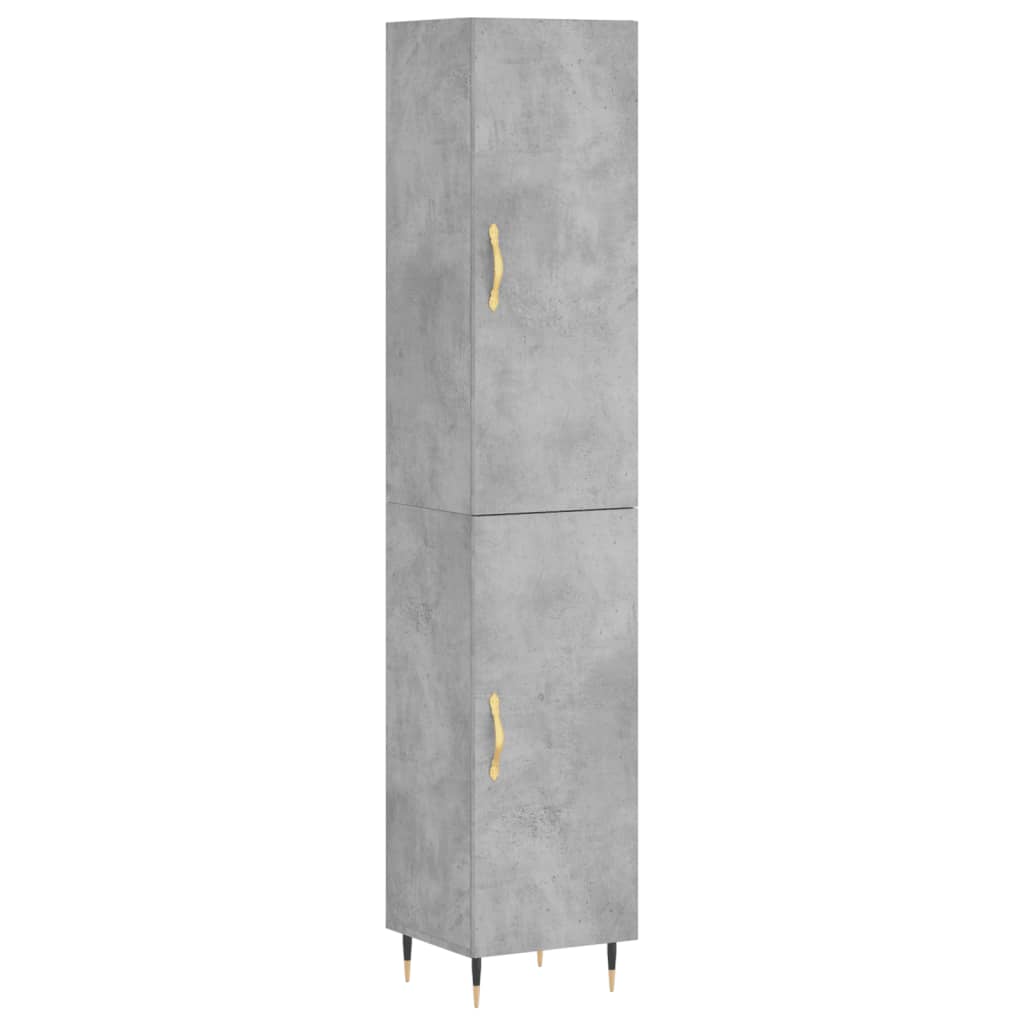 Highboard Beton Grå 34,5x34x180 cm Træmateriale
