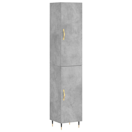 Highboard Beton Grå 34,5x34x180 cm Træmateriale