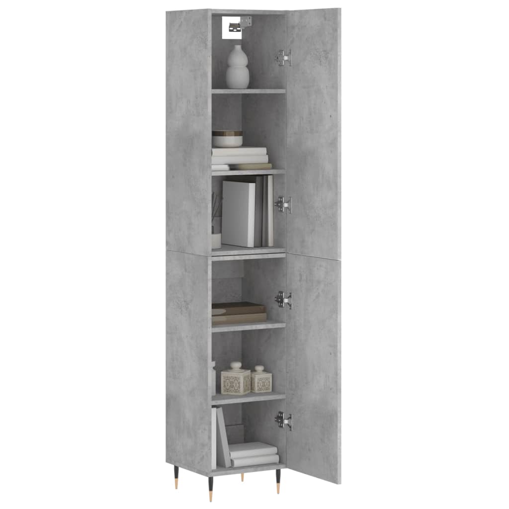 Highboard Beton Grå 34,5x34x180 cm Træmateriale