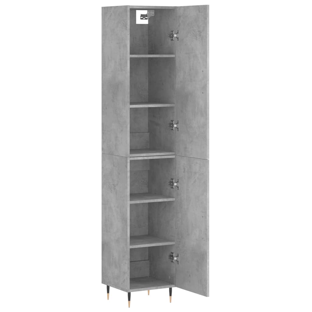 Highboard Beton Grå 34,5x34x180 cm Træmateriale