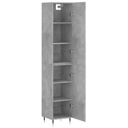 Highboard Beton Grå 34,5x34x180 cm Træmateriale