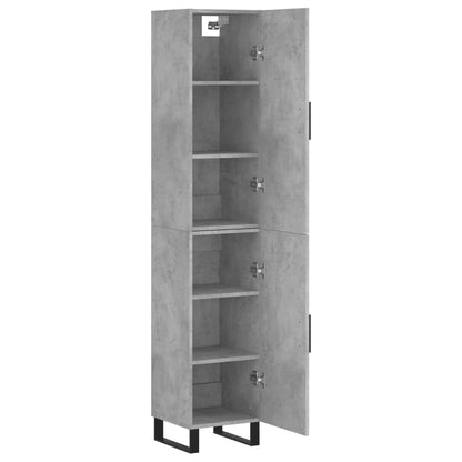 Highboard Betongrau 34,5x34x180 cm Holzwerkstoff