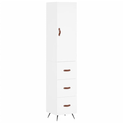 Highboard Hvid 34,5x34x180 cm Træmateriale