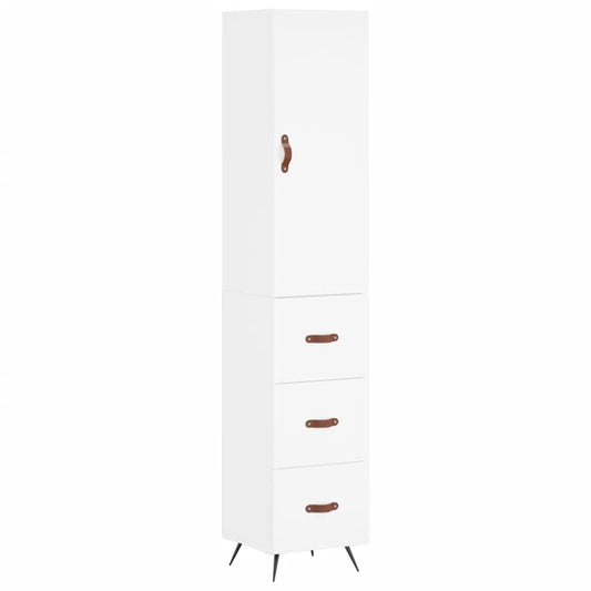 Highboard Hvid 34,5x34x180 cm Træmateriale