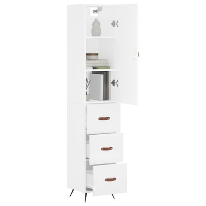 Highboard Hvid 34,5x34x180 cm Træmateriale