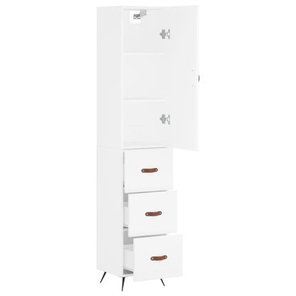 Highboard Hvid 34,5x34x180 cm Træmateriale